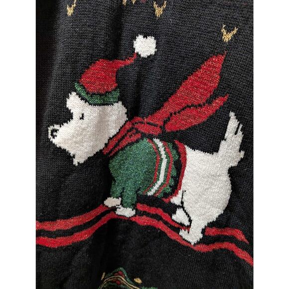 Vintage Nutcracker Ugly Christmas Sweater Dog on Skis Holiday Womens XL - Picture 2 of 9